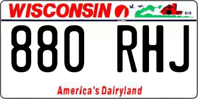 WI license plate 880RHJ
