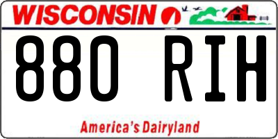 WI license plate 880RIH