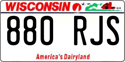 WI license plate 880RJS