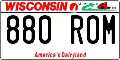 WI license plate 880ROM