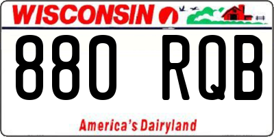 WI license plate 880RQB