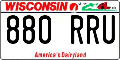 WI license plate 880RRU