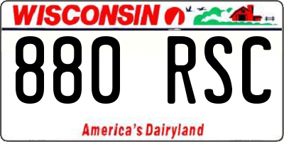 WI license plate 880RSC