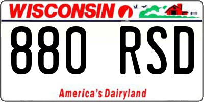 WI license plate 880RSD
