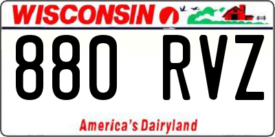WI license plate 880RVZ