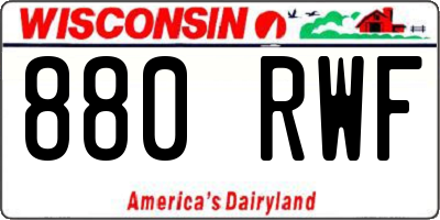 WI license plate 880RWF