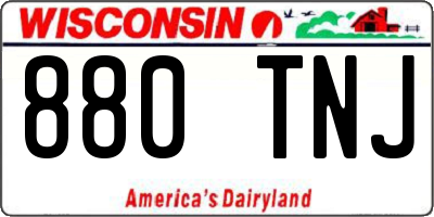WI license plate 880TNJ