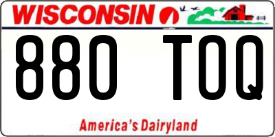 WI license plate 880TOQ