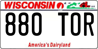 WI license plate 880TOR
