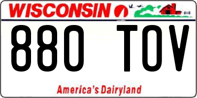 WI license plate 880TOV