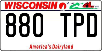 WI license plate 880TPD