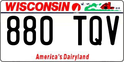 WI license plate 880TQV