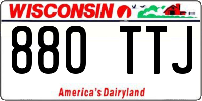 WI license plate 880TTJ