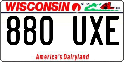WI license plate 880UXE
