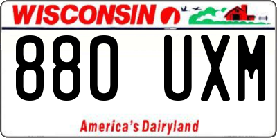 WI license plate 880UXM