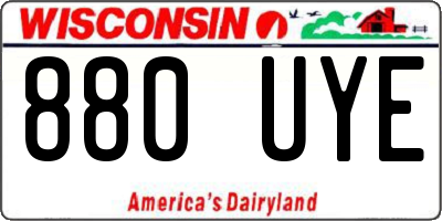 WI license plate 880UYE
