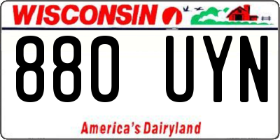 WI license plate 880UYN