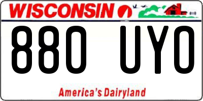 WI license plate 880UYO
