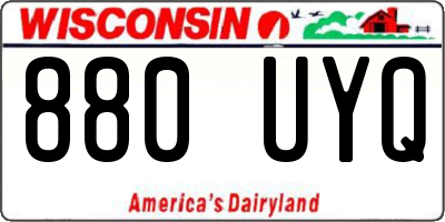 WI license plate 880UYQ