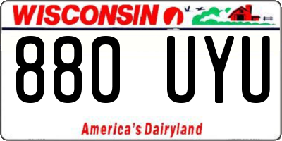 WI license plate 880UYU