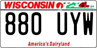 WI license plate 880UYW