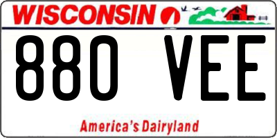 WI license plate 880VEE