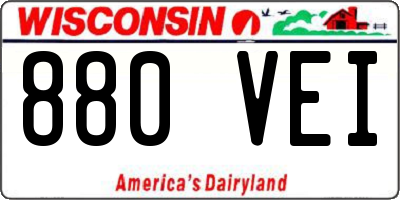 WI license plate 880VEI