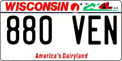 WI license plate 880VEN