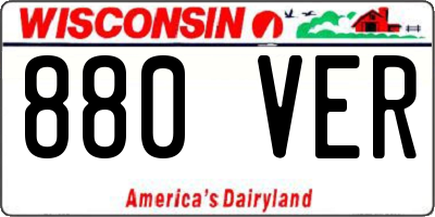 WI license plate 880VER