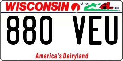 WI license plate 880VEU