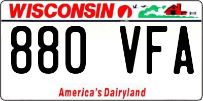WI license plate 880VFA