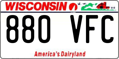 WI license plate 880VFC