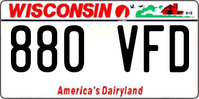WI license plate 880VFD