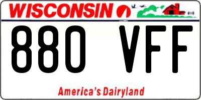 WI license plate 880VFF