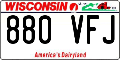 WI license plate 880VFJ