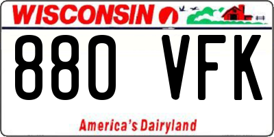 WI license plate 880VFK