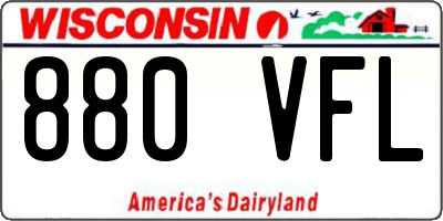 WI license plate 880VFL