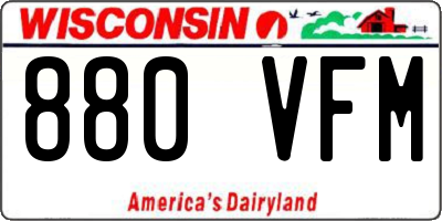 WI license plate 880VFM