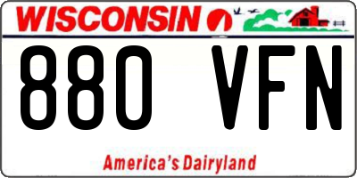 WI license plate 880VFN