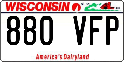 WI license plate 880VFP
