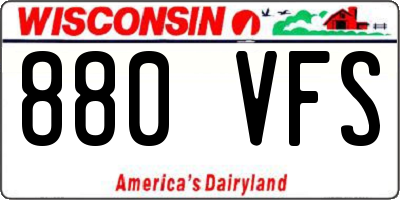 WI license plate 880VFS