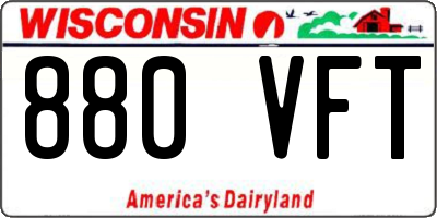 WI license plate 880VFT