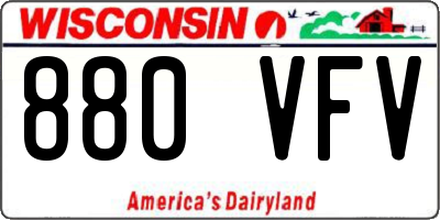 WI license plate 880VFV