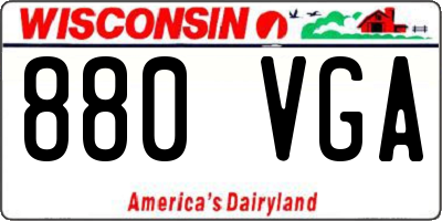 WI license plate 880VGA