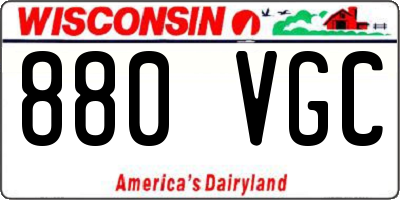 WI license plate 880VGC