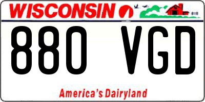 WI license plate 880VGD