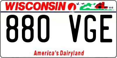 WI license plate 880VGE