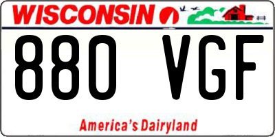 WI license plate 880VGF