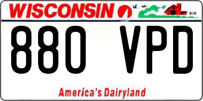 WI license plate 880VPD