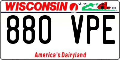 WI license plate 880VPE